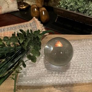 Murano Large Bubble Sphere 4” Clear Glass Ball 3lbs Art Glass Heavy